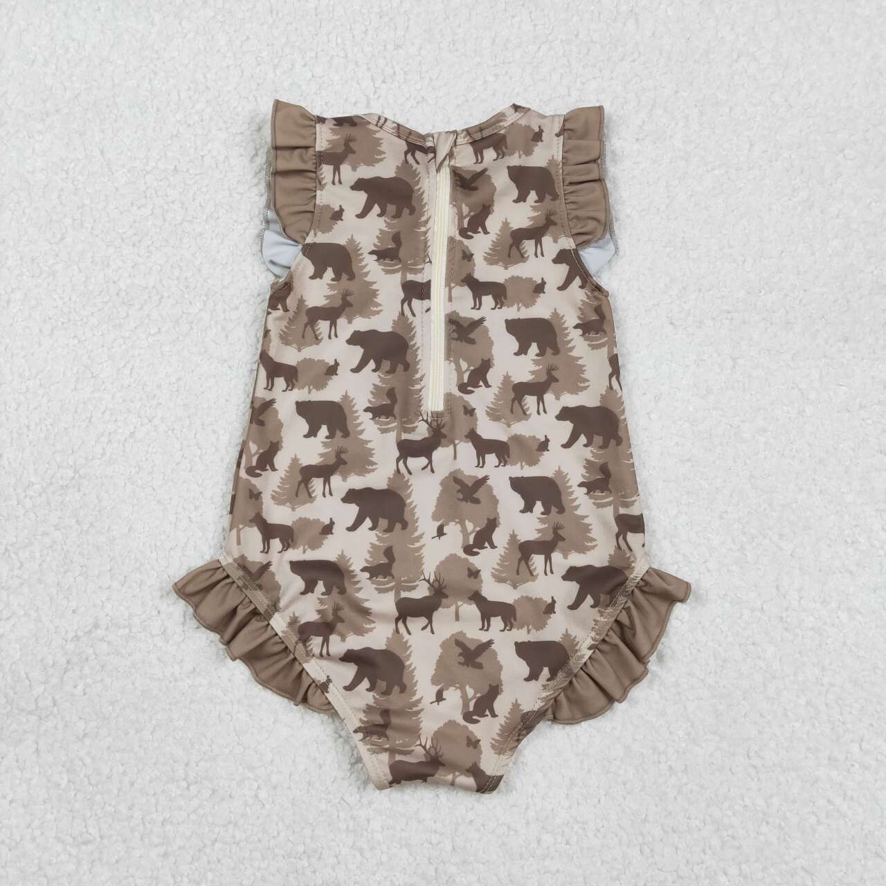 Toddle girls deer duck print one piece  swimsuit