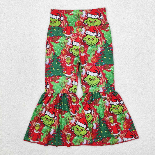 Christmas green face milk silk bell bottoms pants