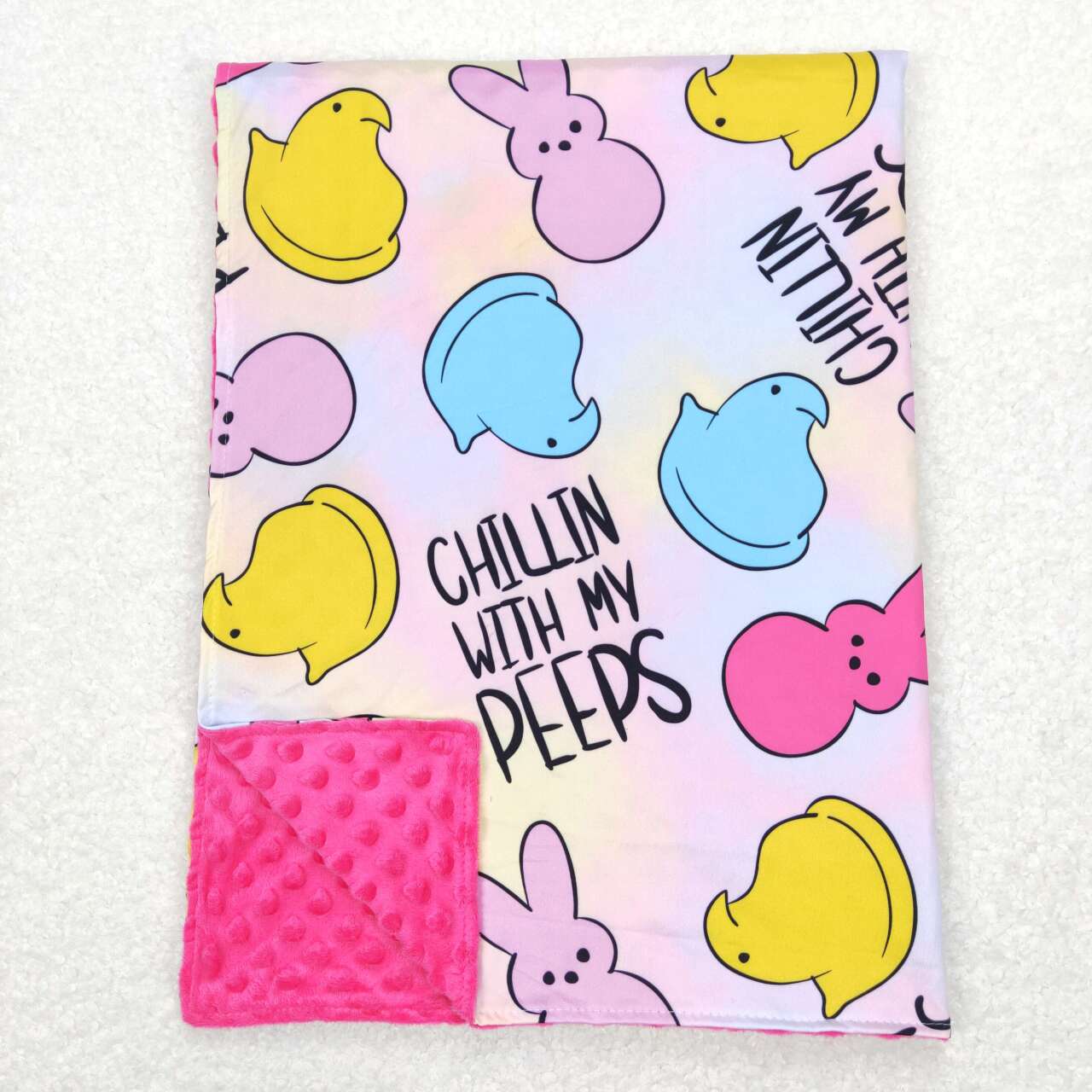 Toddle girls Easter peeps fleece blanket