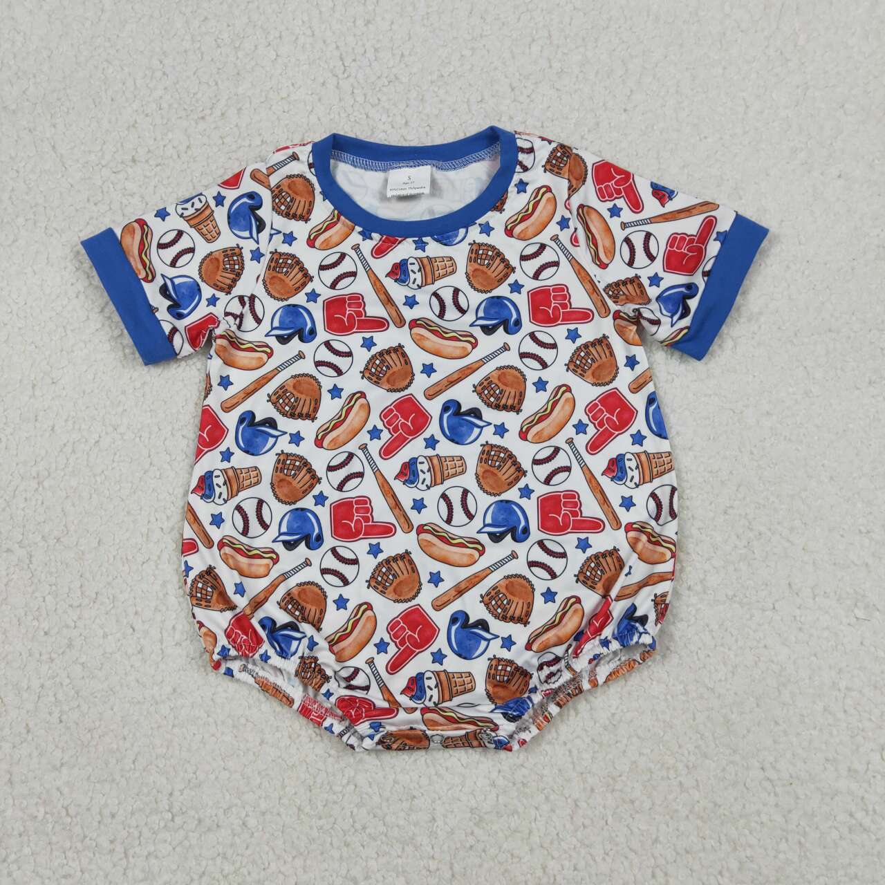 Baseball design girls summer romper
