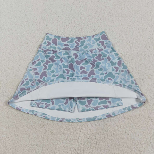 baby girl dog duck light green camo summer yoga skort