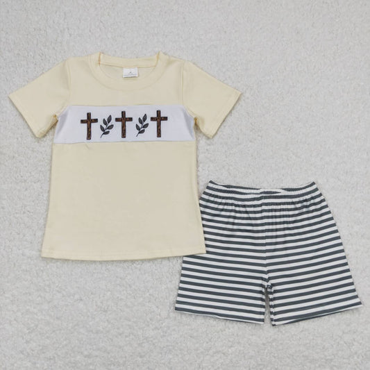 he is risen easter cross boy matching outfit