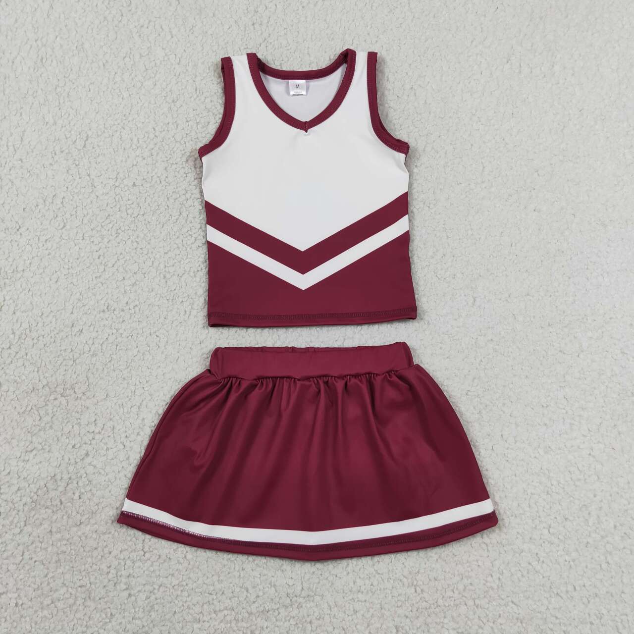 Maroon top matching skorts girls summer yoga outfit