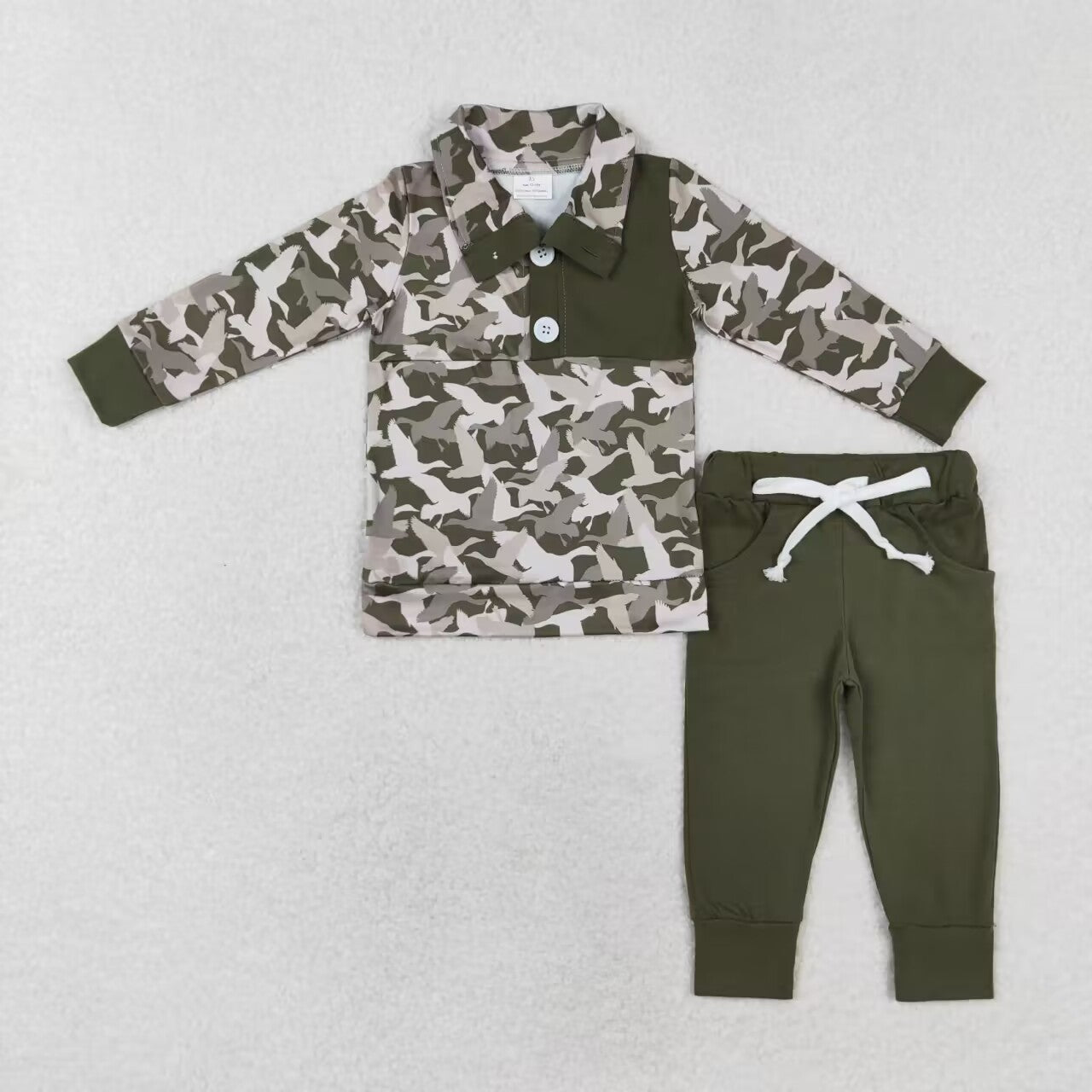 hot sale baby boy long sleeve fall winter mallard duck camo clothes set