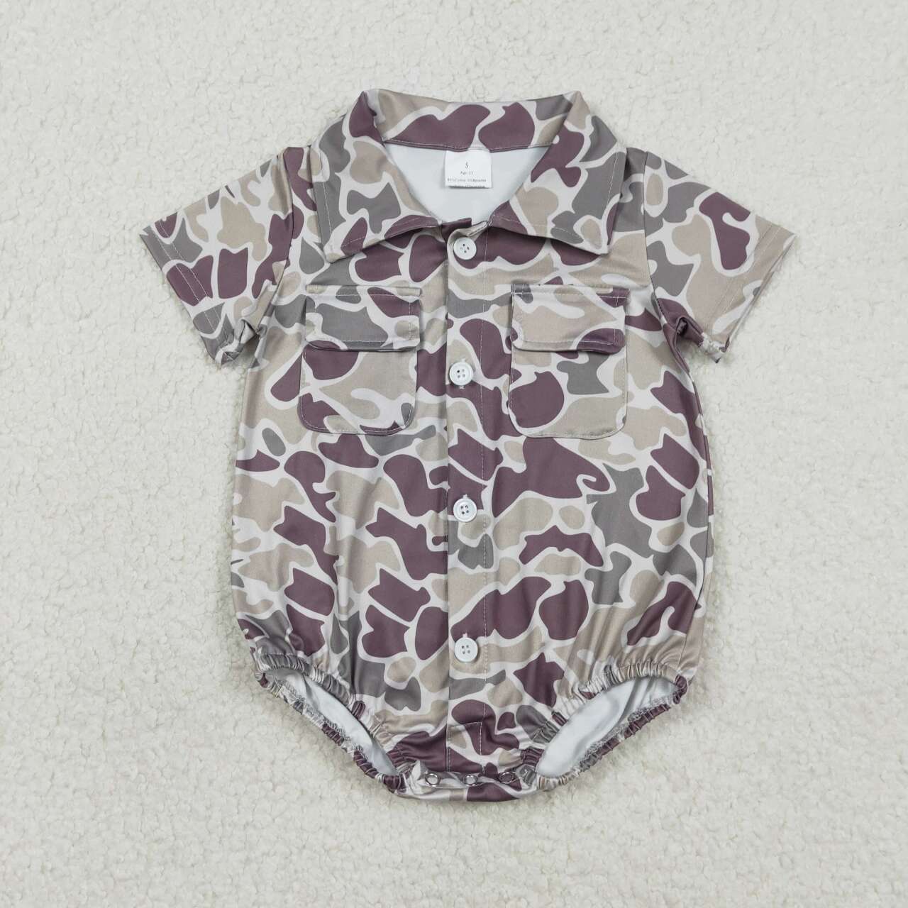 Dark grey camo design toddle baby summer romper