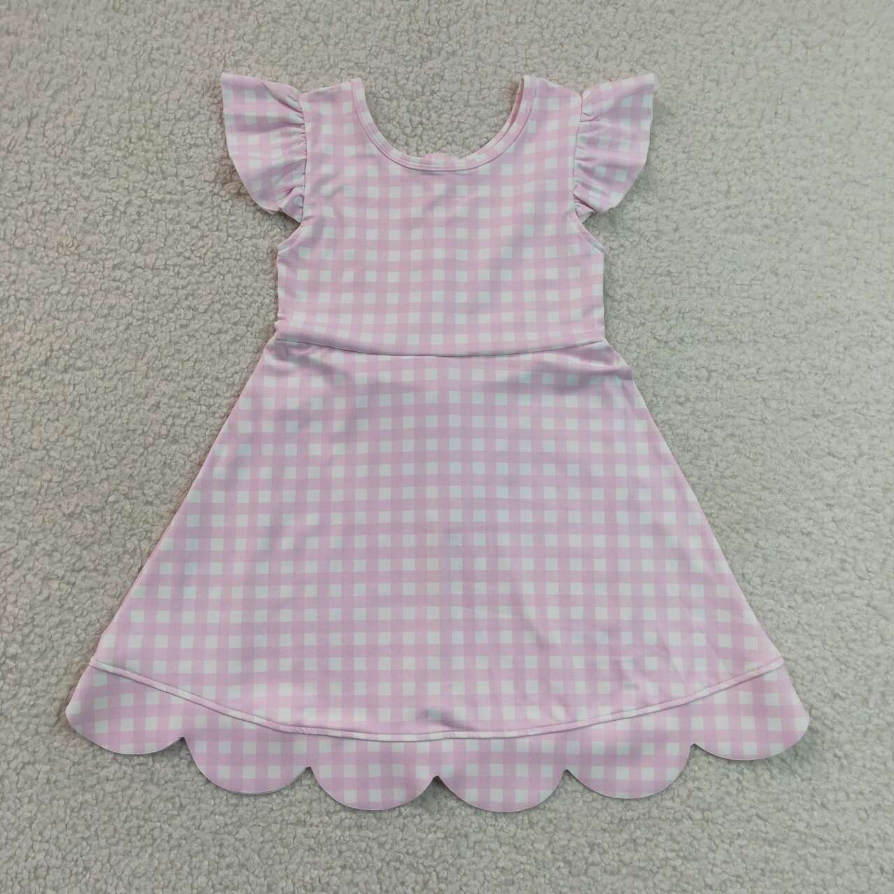 Toddle girls pink plaid design yoga dress