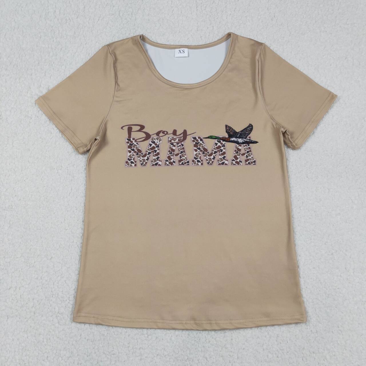 Adult women mama boy short sleeve mallard duck top