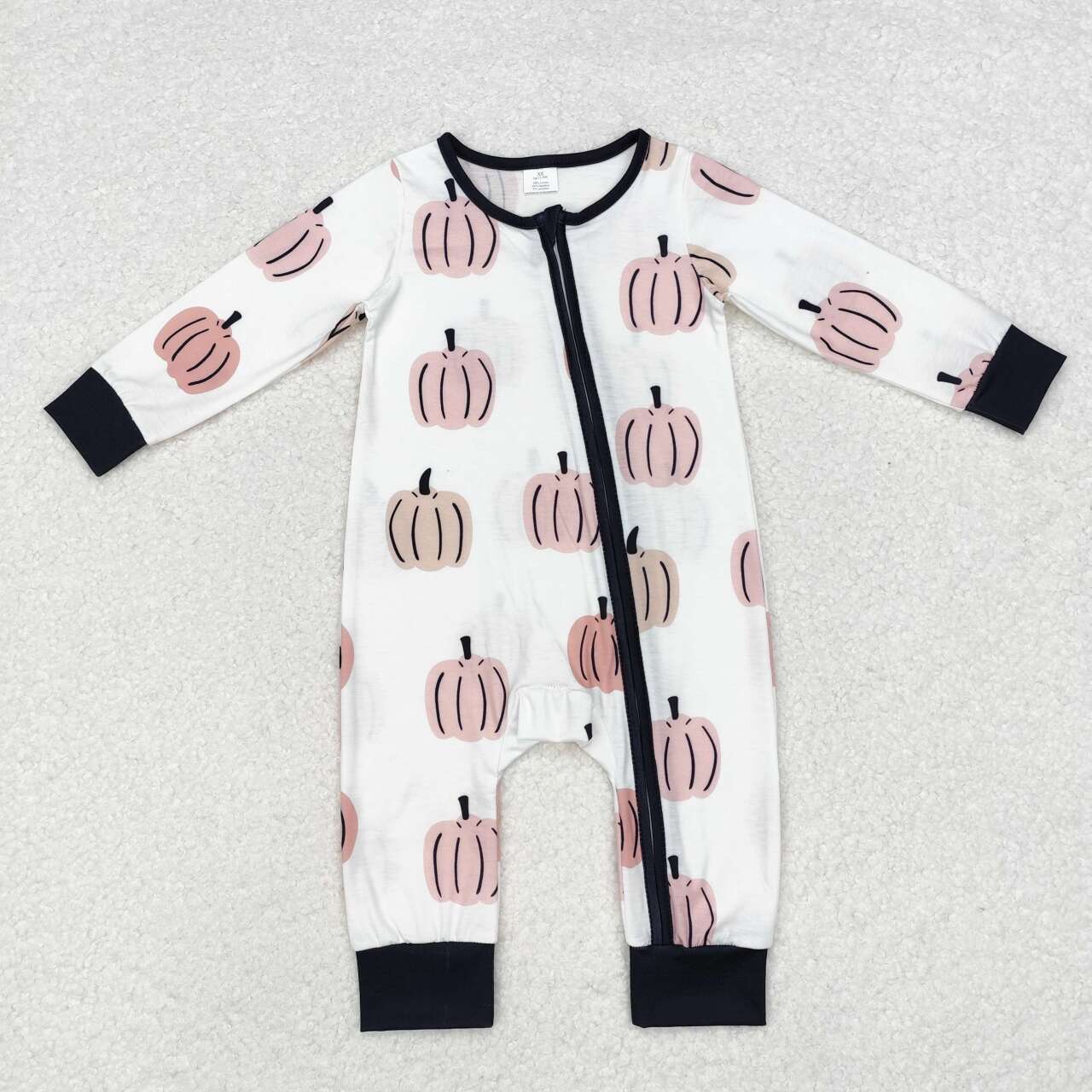 toddle baby kids fall pumpkin bamboo zip romper