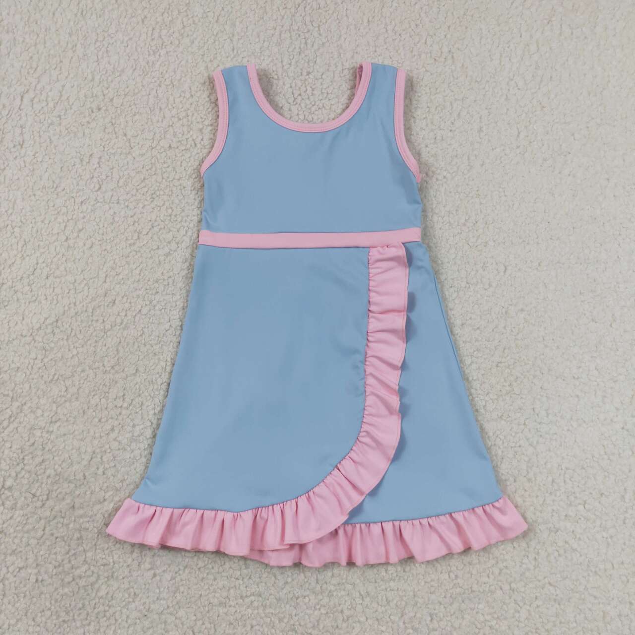 Blue pink color girls summer yoga dress
