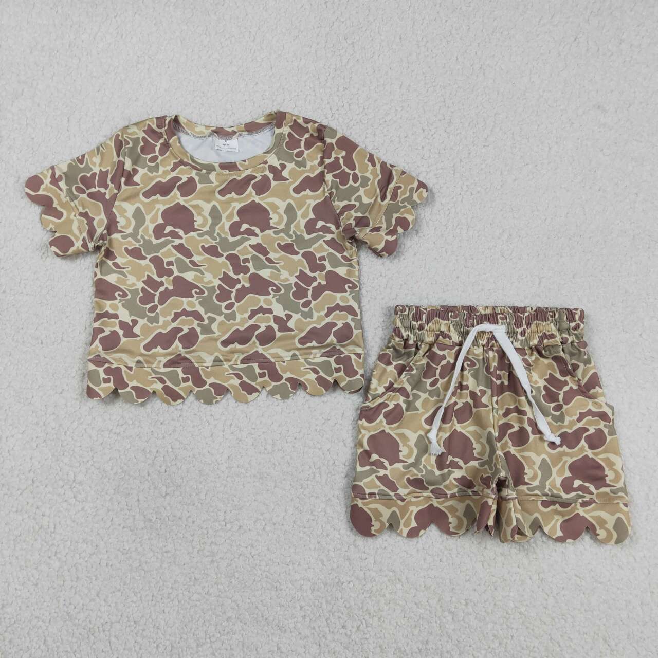 Camouflage print toddle girls summer outfit