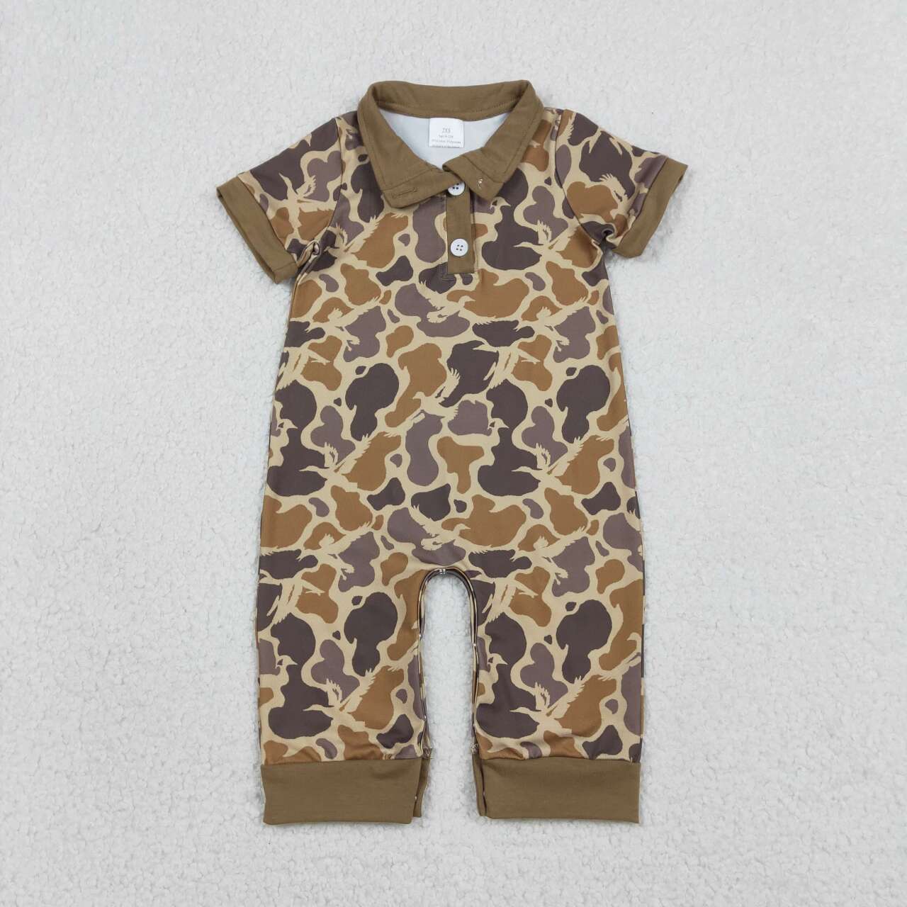 Camo toddle baby short sleeve polo romper