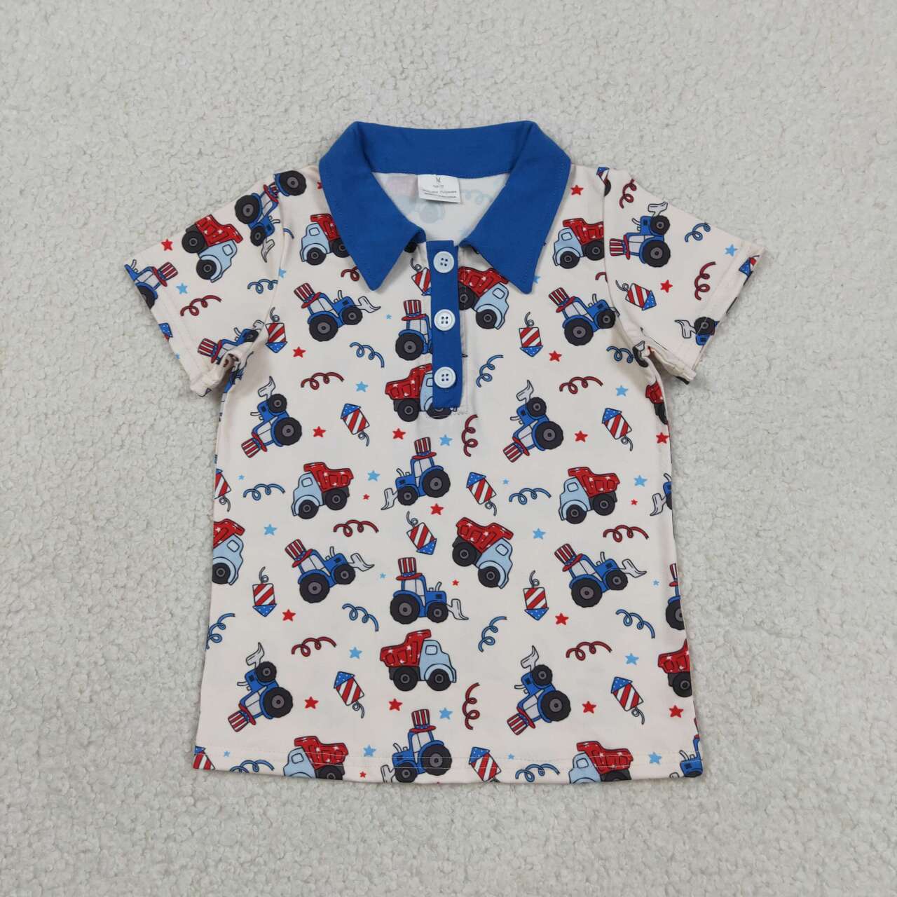 Baby boy July 4th construction short sleeve t-shirt top