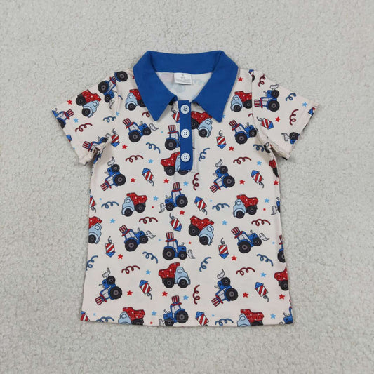 Baby boy July 4th construction short sleeve t-shirt top