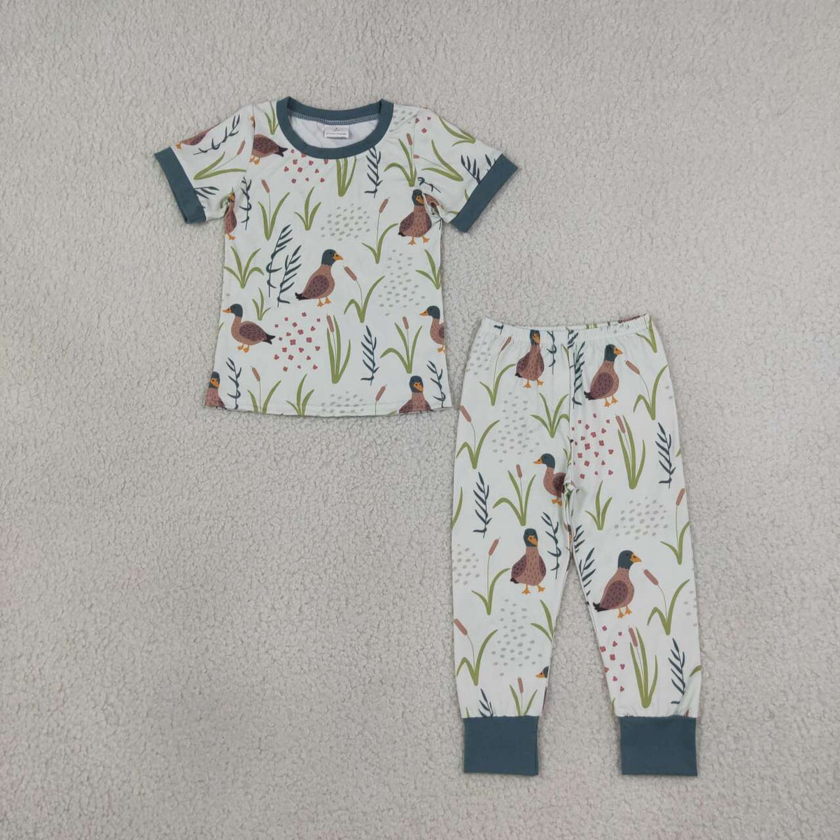 Cute duck baby kids short sleeve outfit