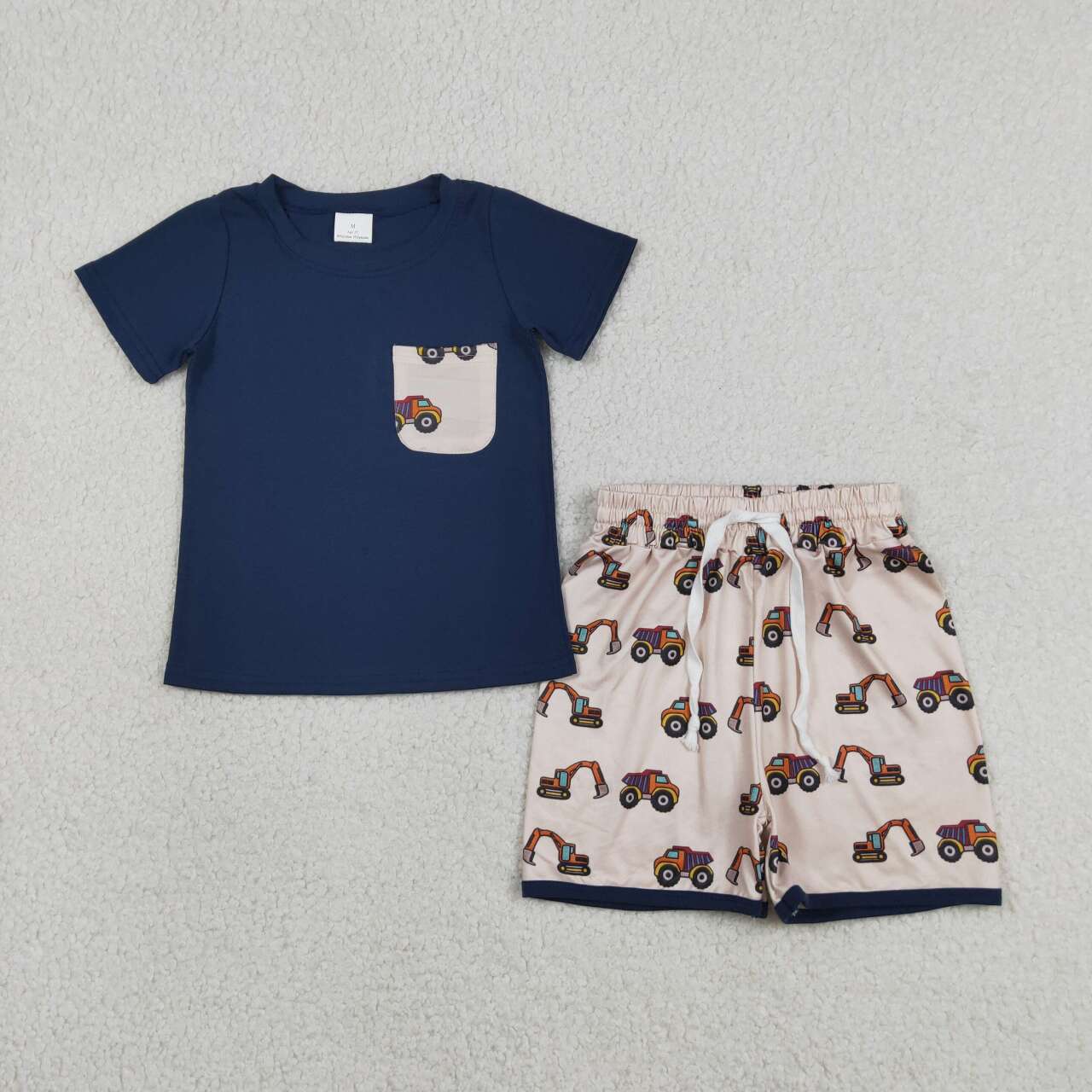 Baby boy construction summer outfit