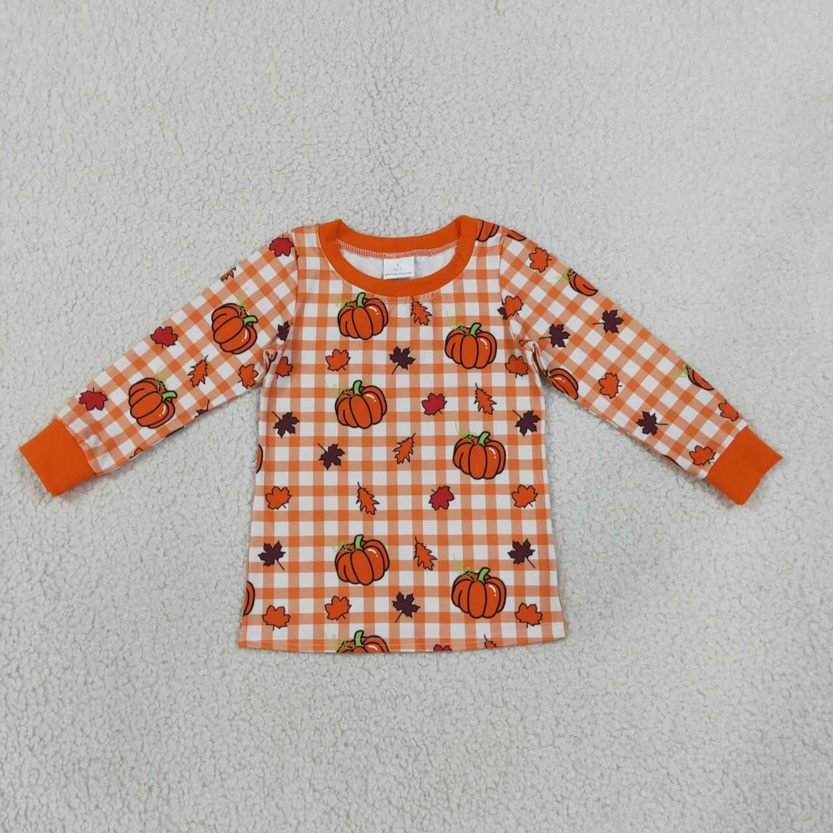 Fall pumpkin kids boy long sleeve thankgiving top
