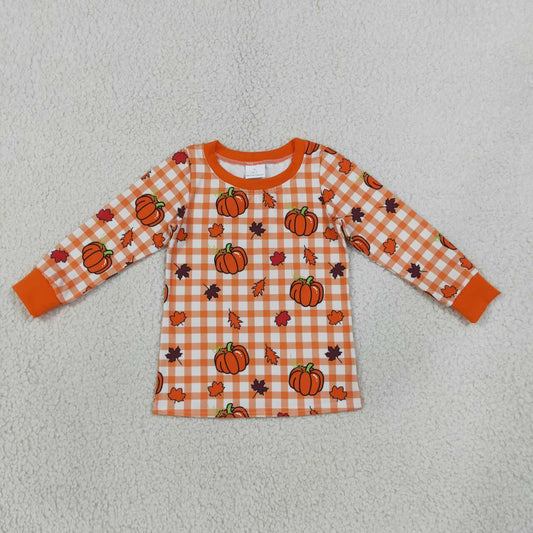 Fall pumpkin kids boy long sleeve thankgiving top
