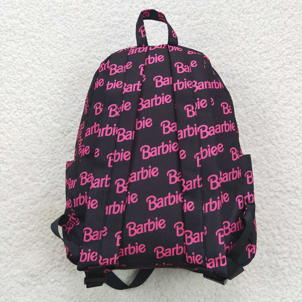 baby girls pink doll print backpack kids bag