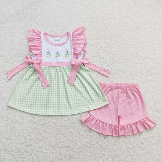 embroidery Easter bunny baby girls outfit