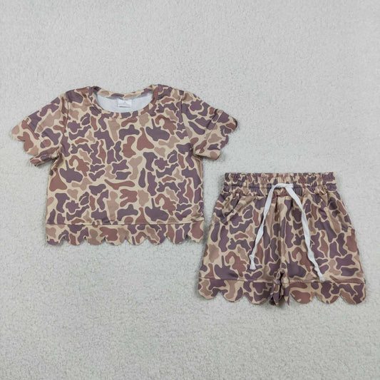 USA SHOP Khaki camo print toddle girls summer outfit