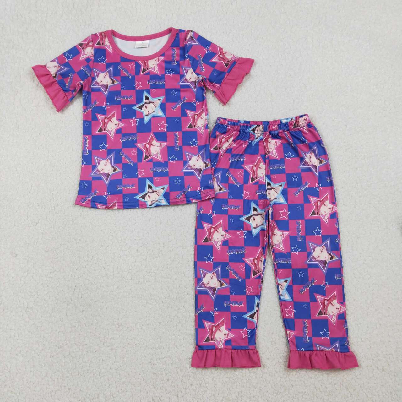 Movei design short sleeve top matching pants kids outfit