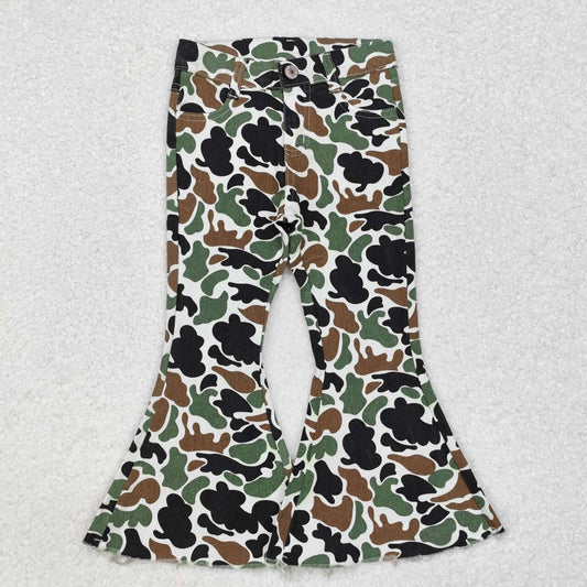 baby girls green brown camo jeans bell bottoms