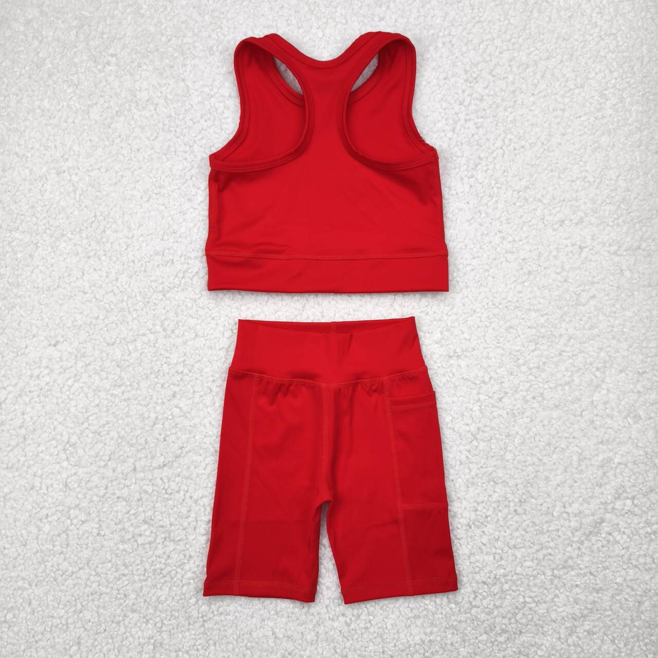 Toddle baby girl red active wear athletic summer outfit