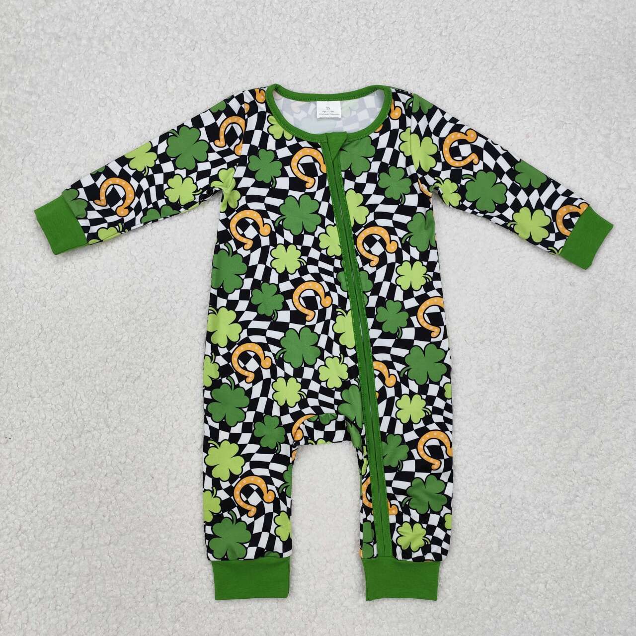 Toddle girls Saint Patrick's Day lucky charm zip romper