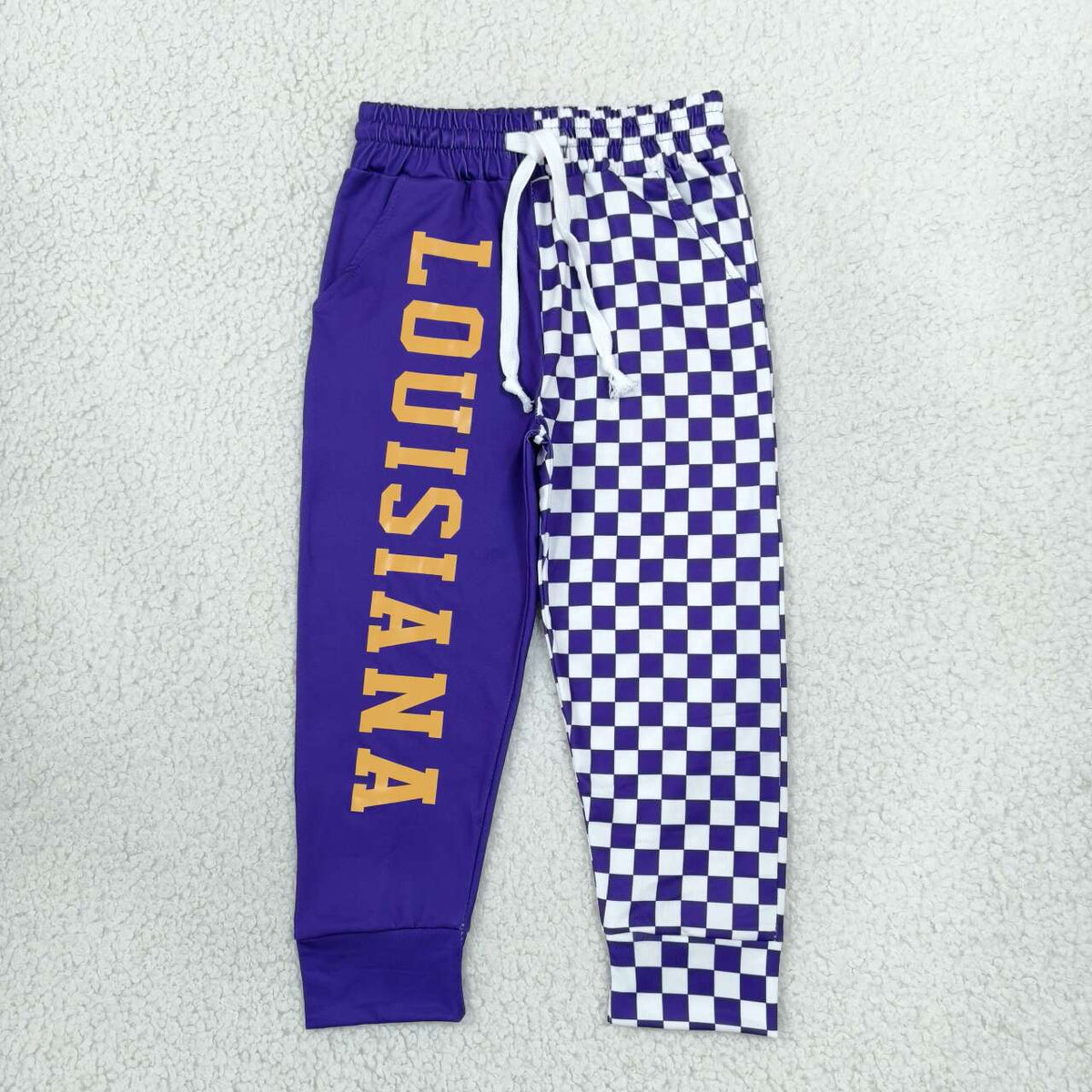 Louisiana team print boys milk silk pants