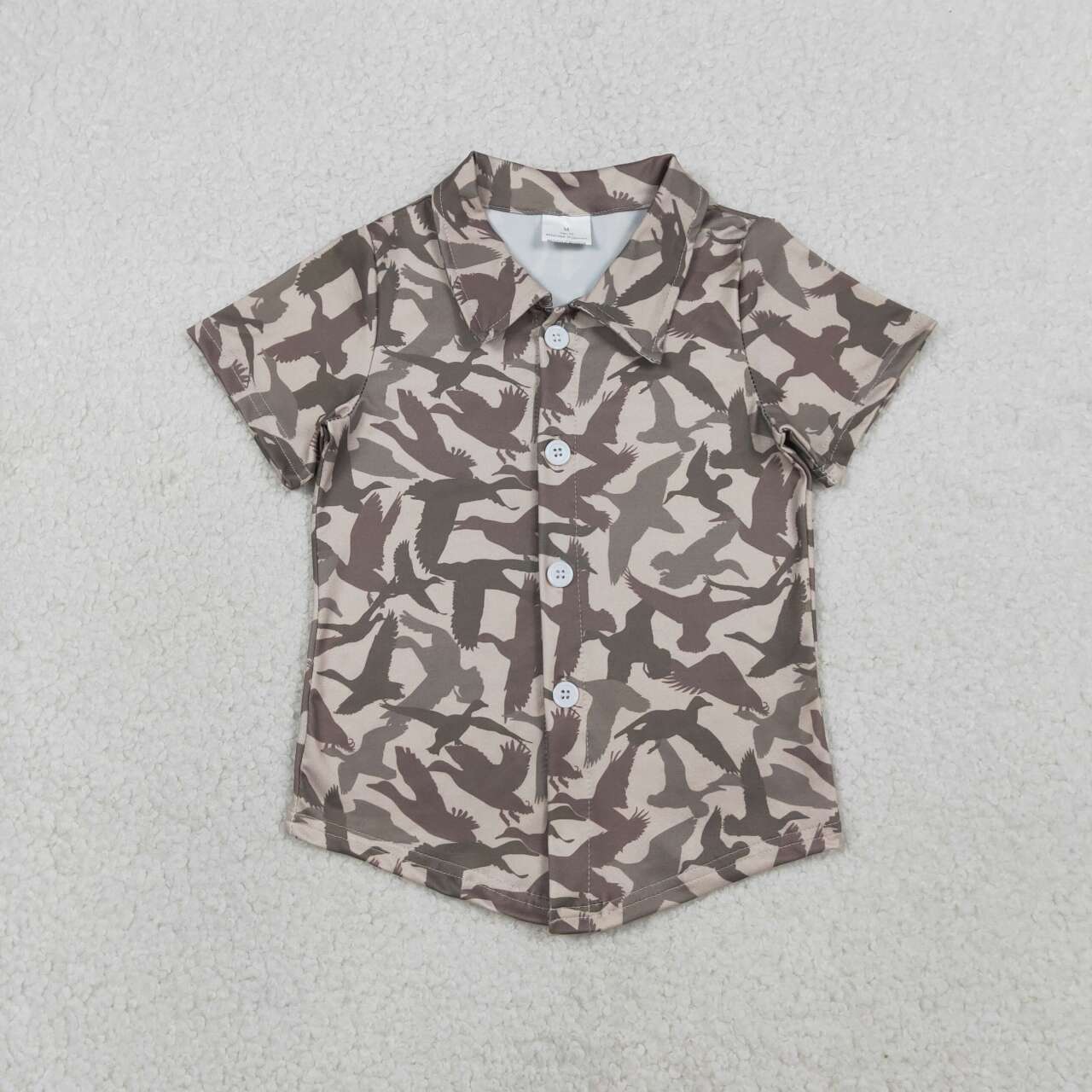 Mallard duck baby boy button shirt