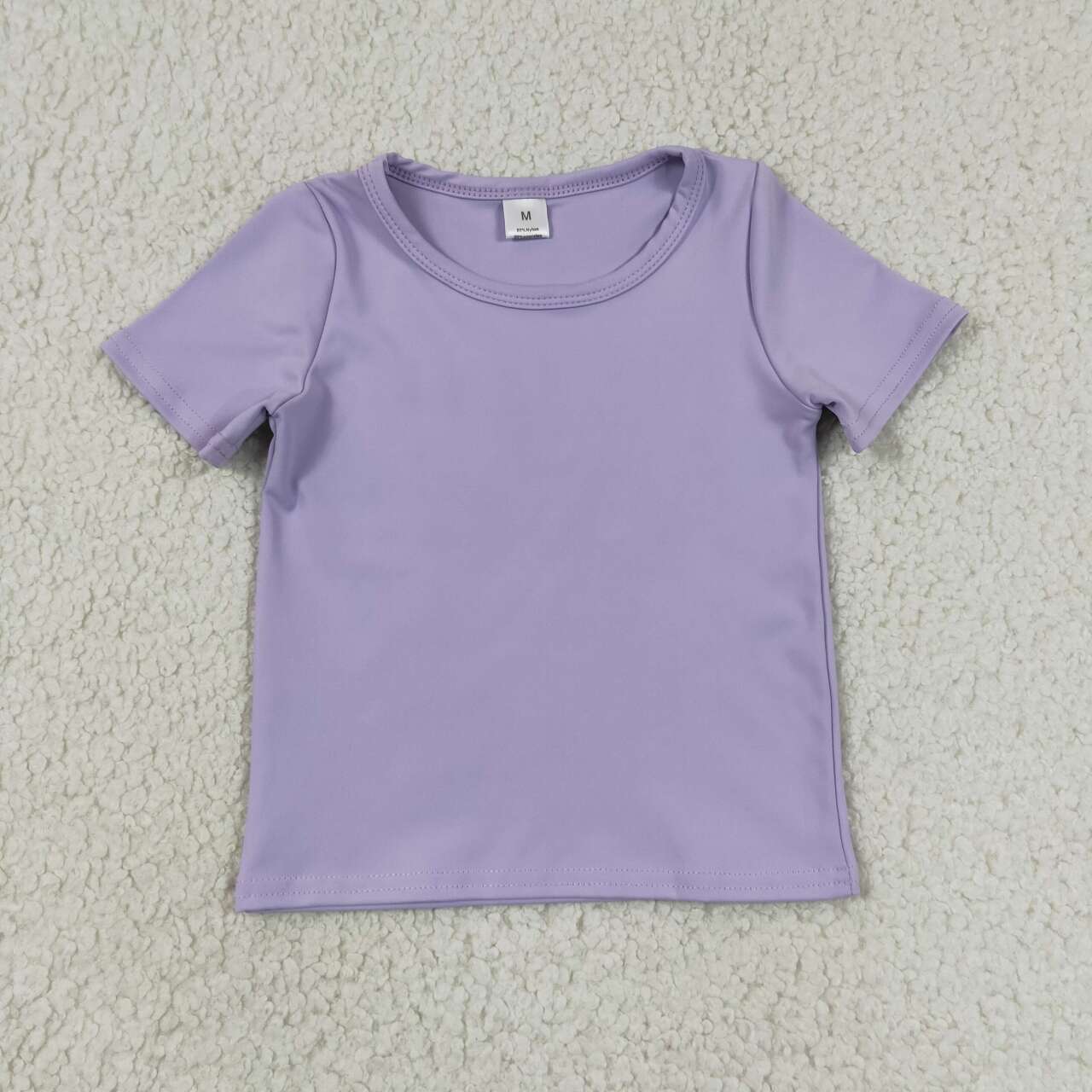 Lavender color girls yoga short sleeve top