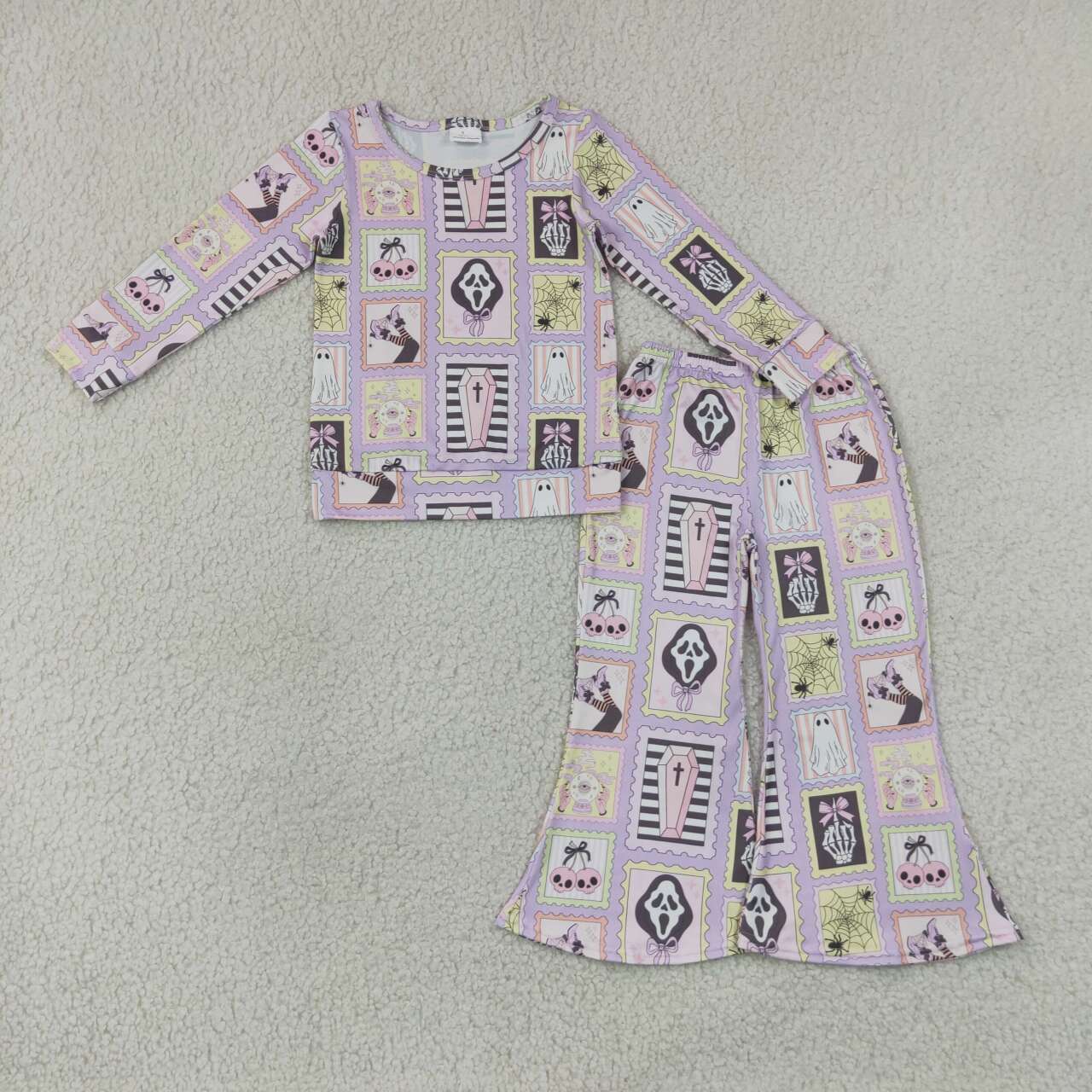 Halloween ghost  long sleeve top matching pants girls outfit