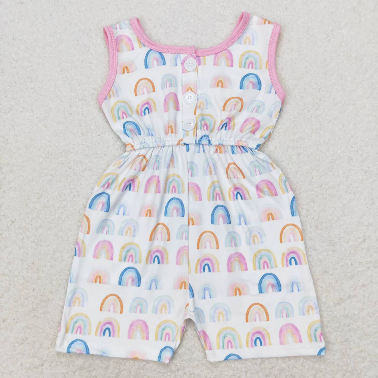 infant baby girls rainbow pocket jumpsuit