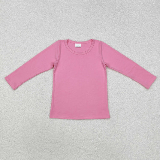 Wholesale kids baby girls long sleeve pink cotton top