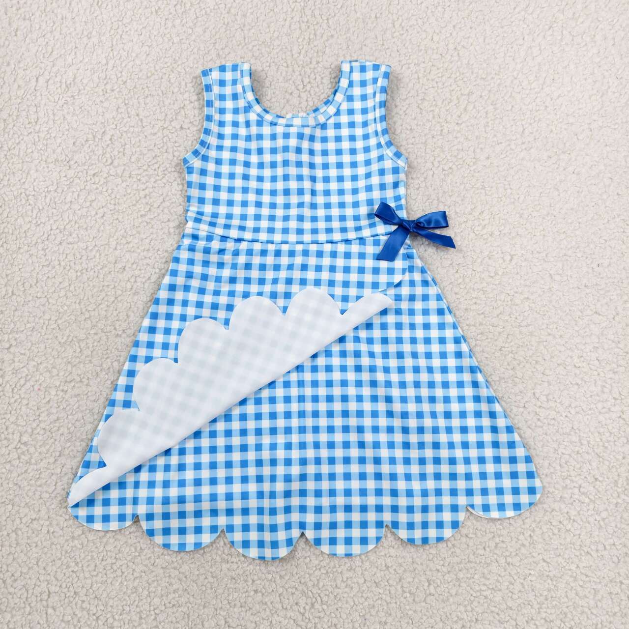 Toddle girls blue plaid design yoga dress