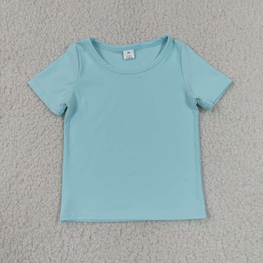 Blue color girls yoga short sleeve top