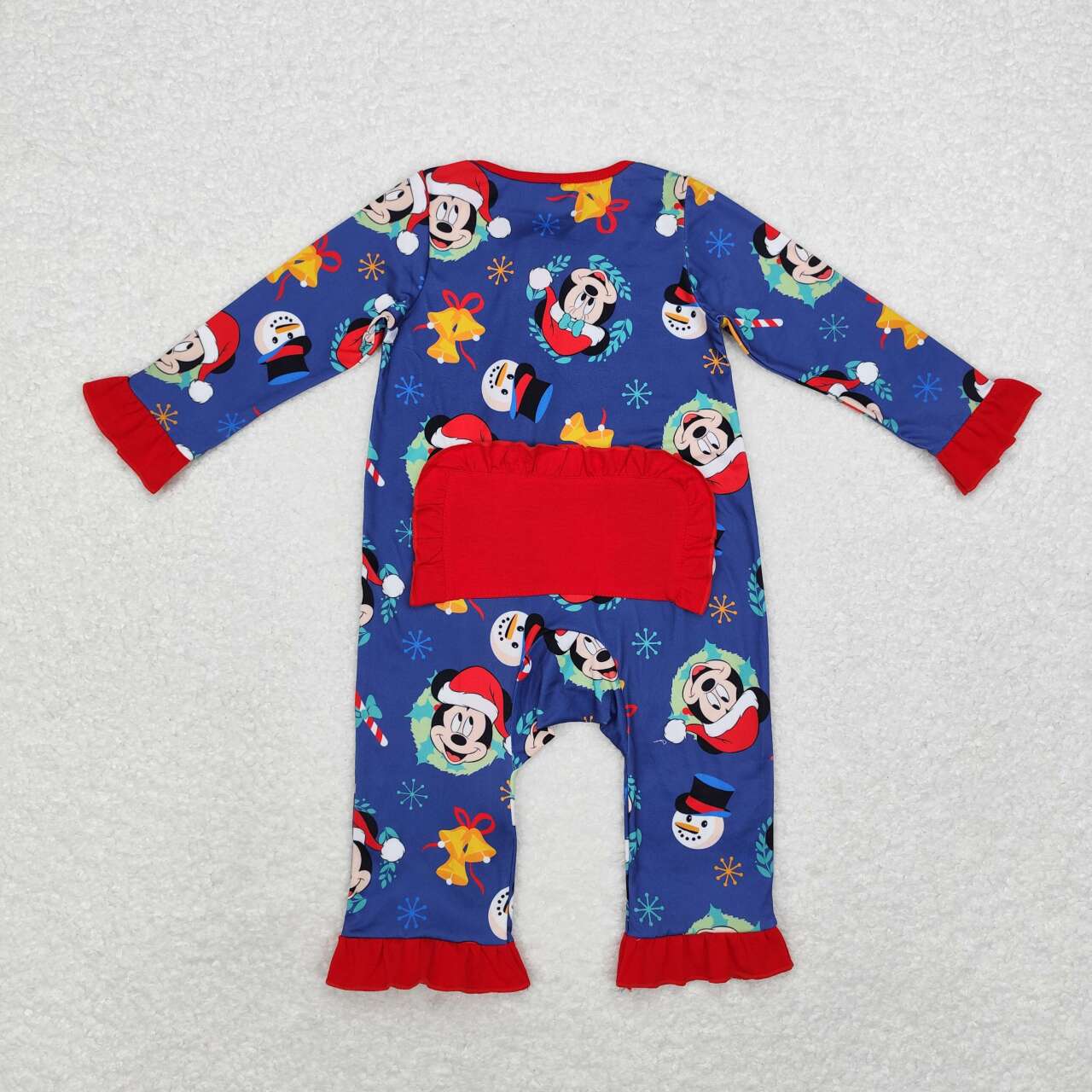 toddle baby girl christmas blue cartoon zip romper