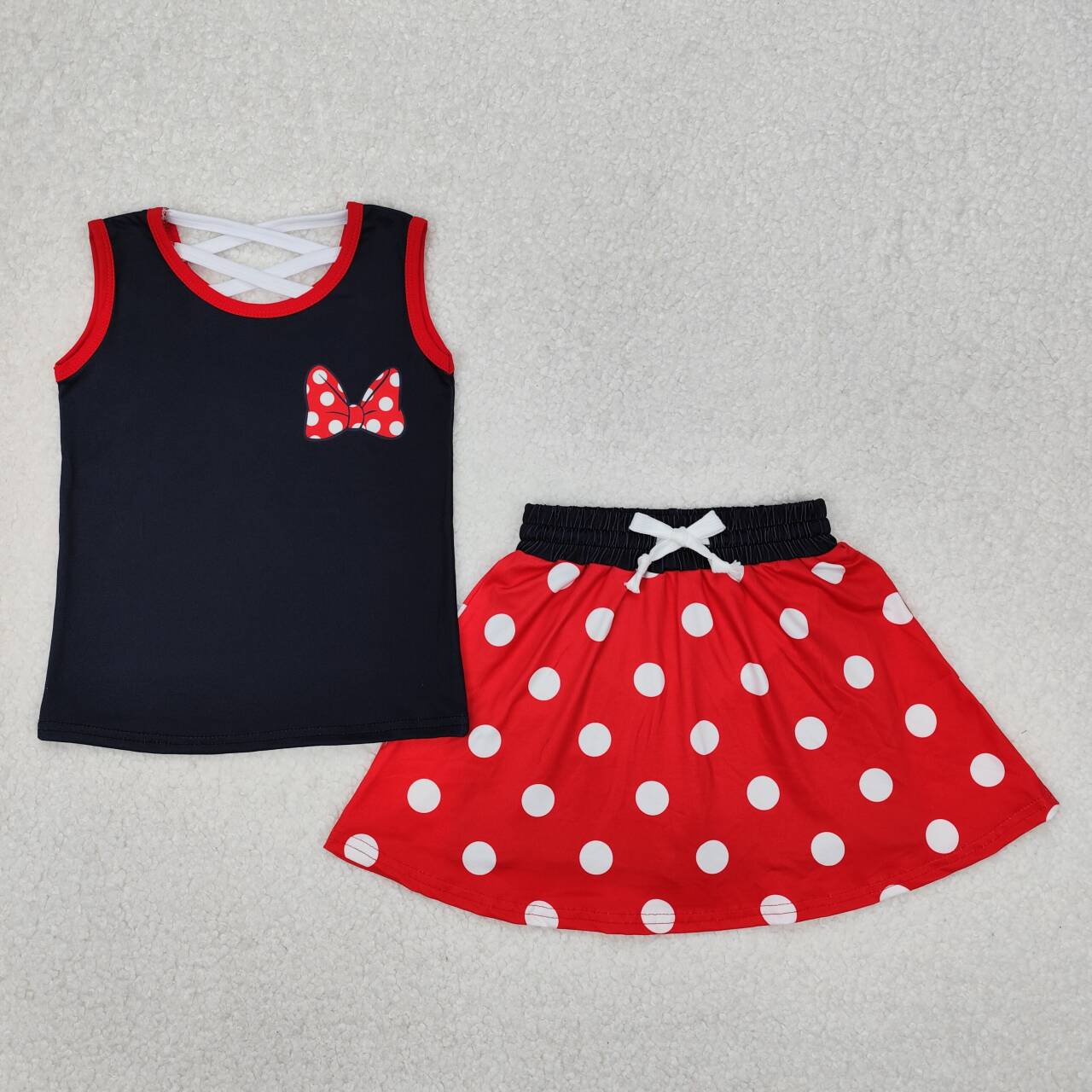 Toddle baby girl cartoon mouse top matching skirt outfit