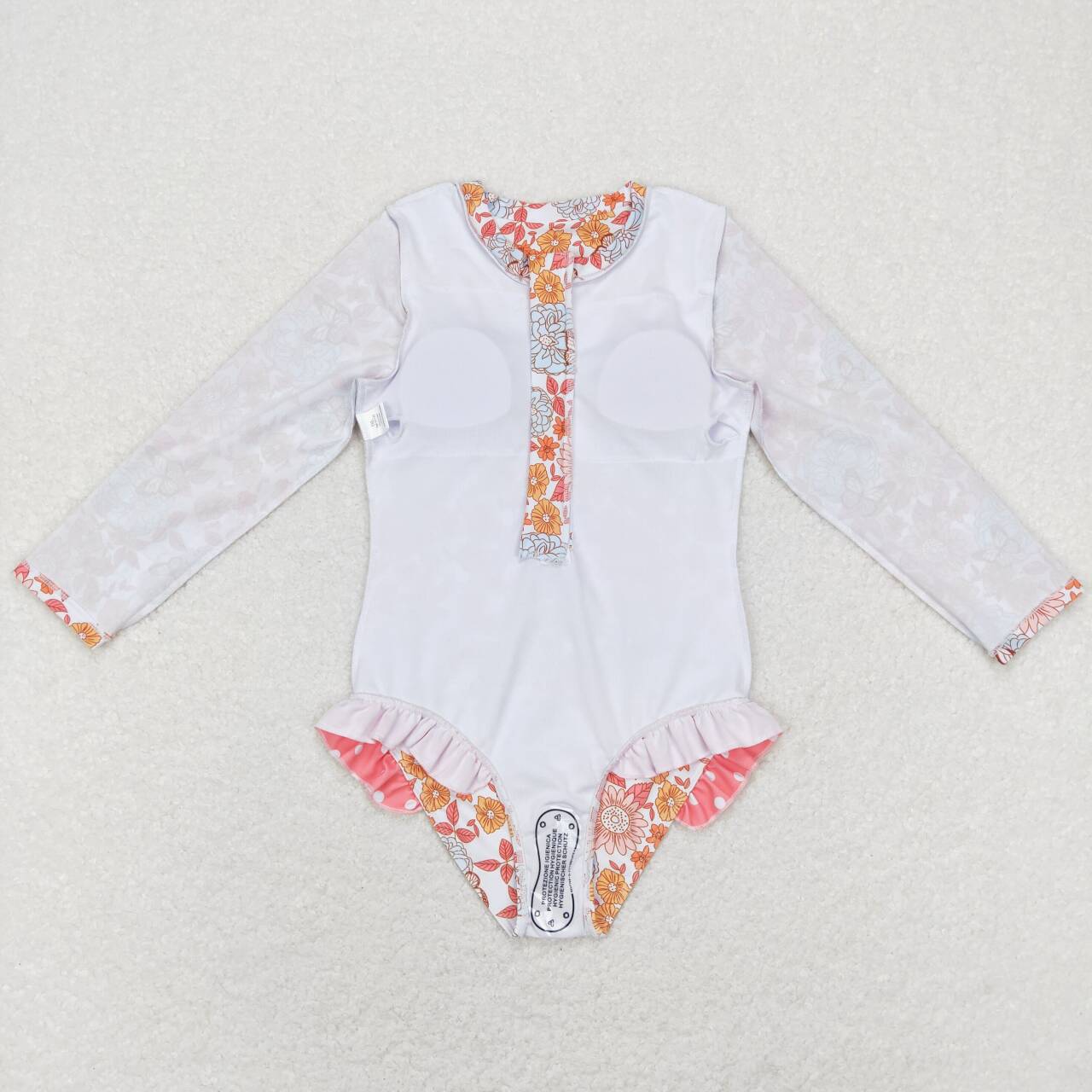 girls  one piece butterfly flower leaves summer swimwear