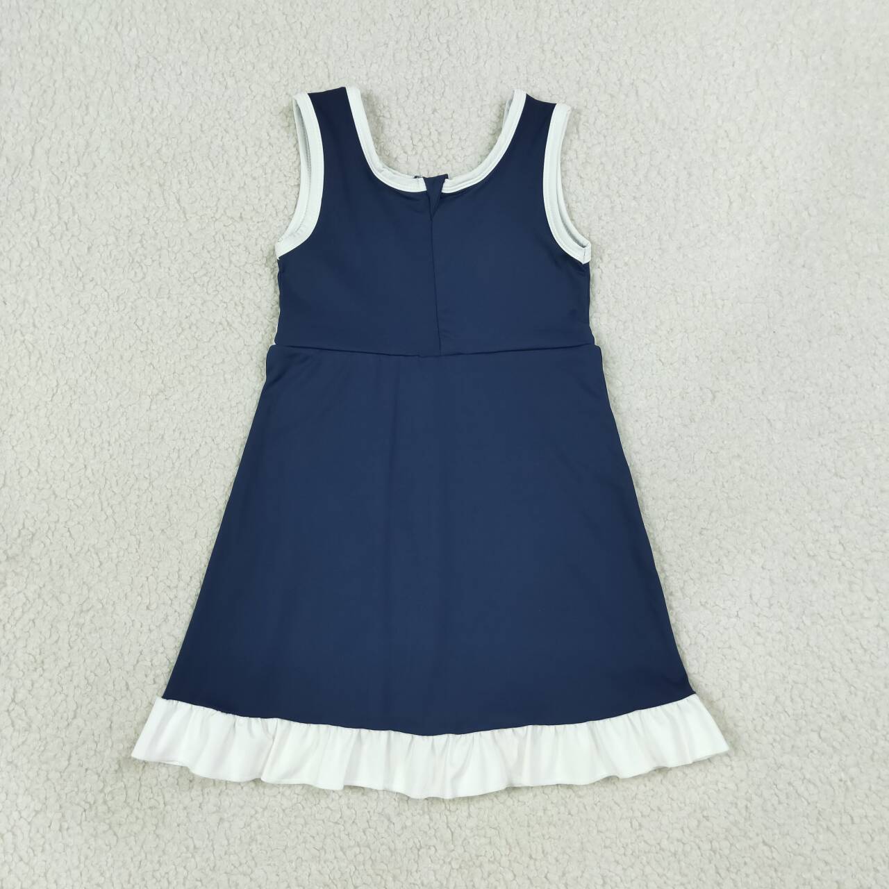 Navy white color girls summer yoga dress