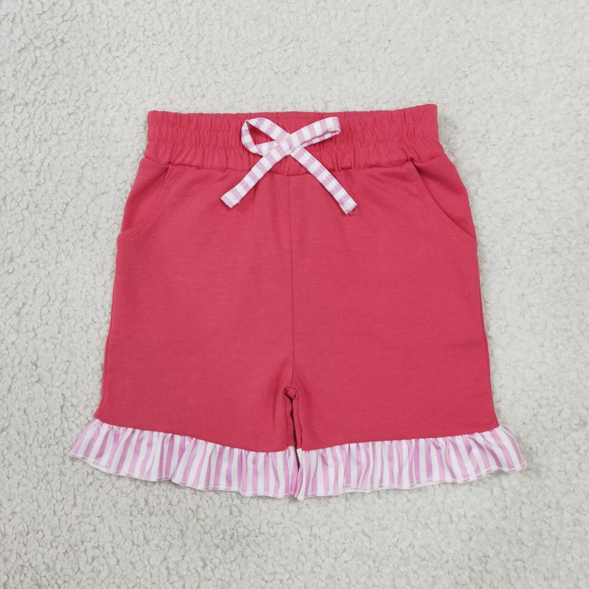 Toddle baby girls hot pink color summer shorts