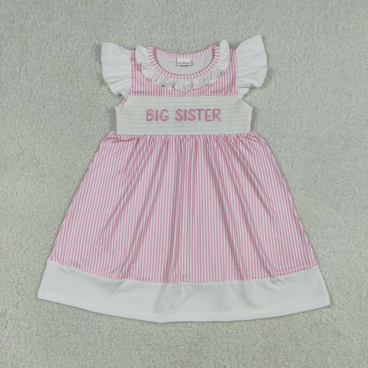Big sister smocked design girls summer dress