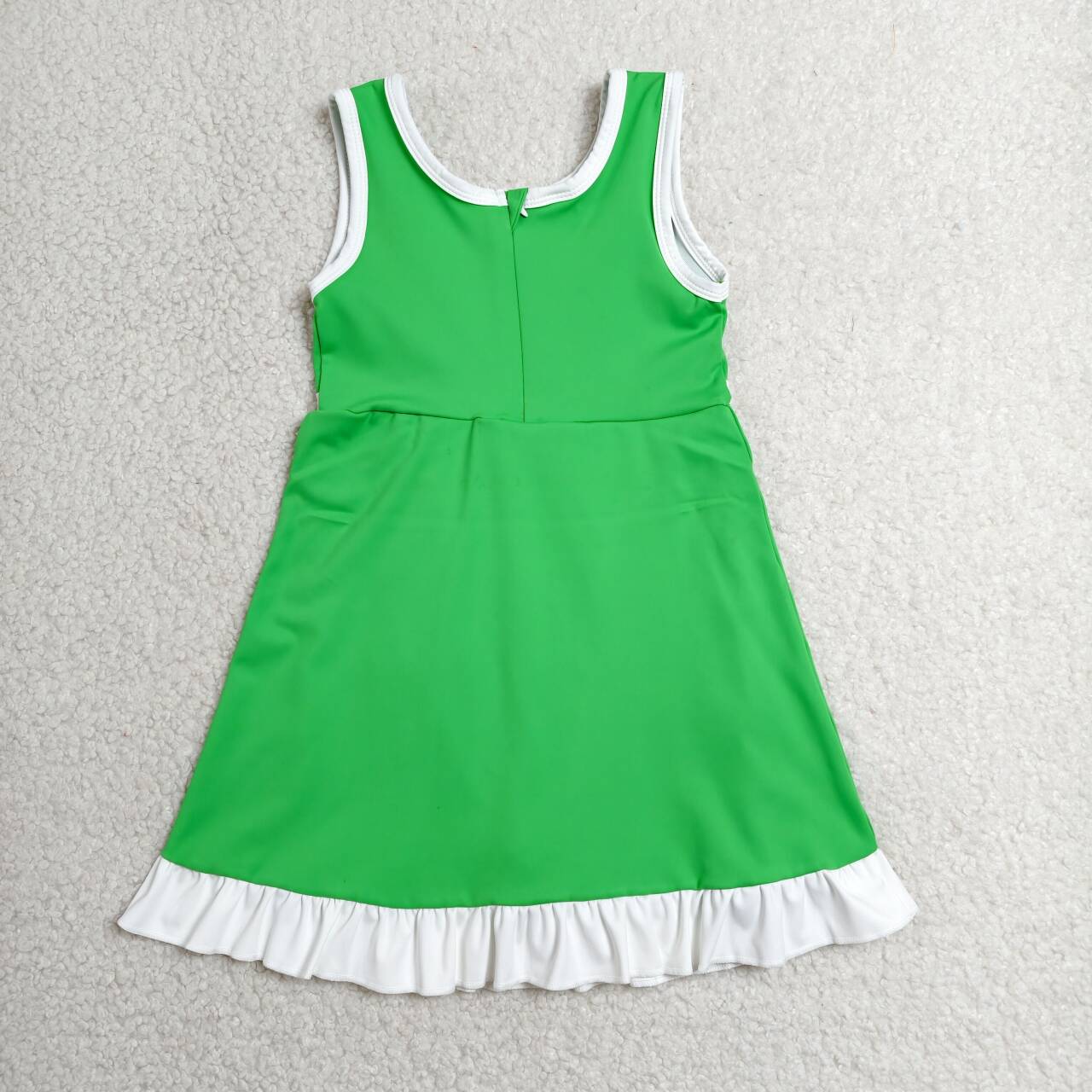 Green white color girls summer yoga dress