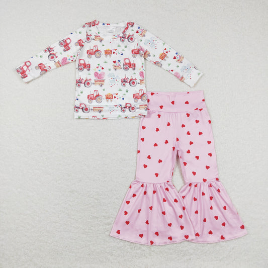 baby girl valentines truck top heart bell bottoms outfit
