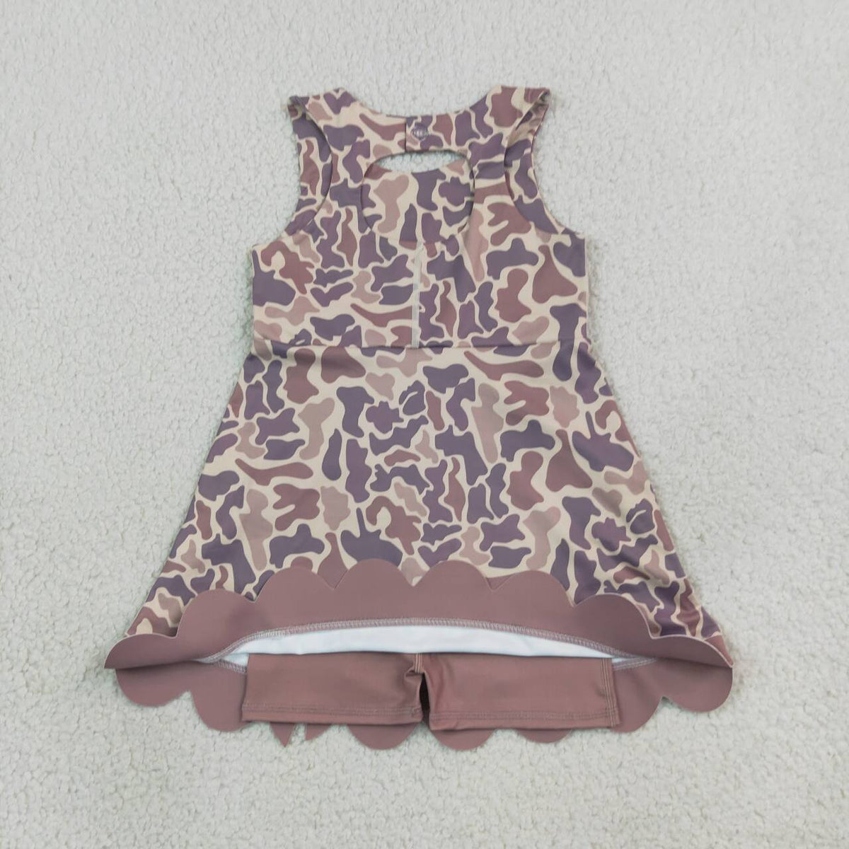 Brown camo color girls summer yoga dress