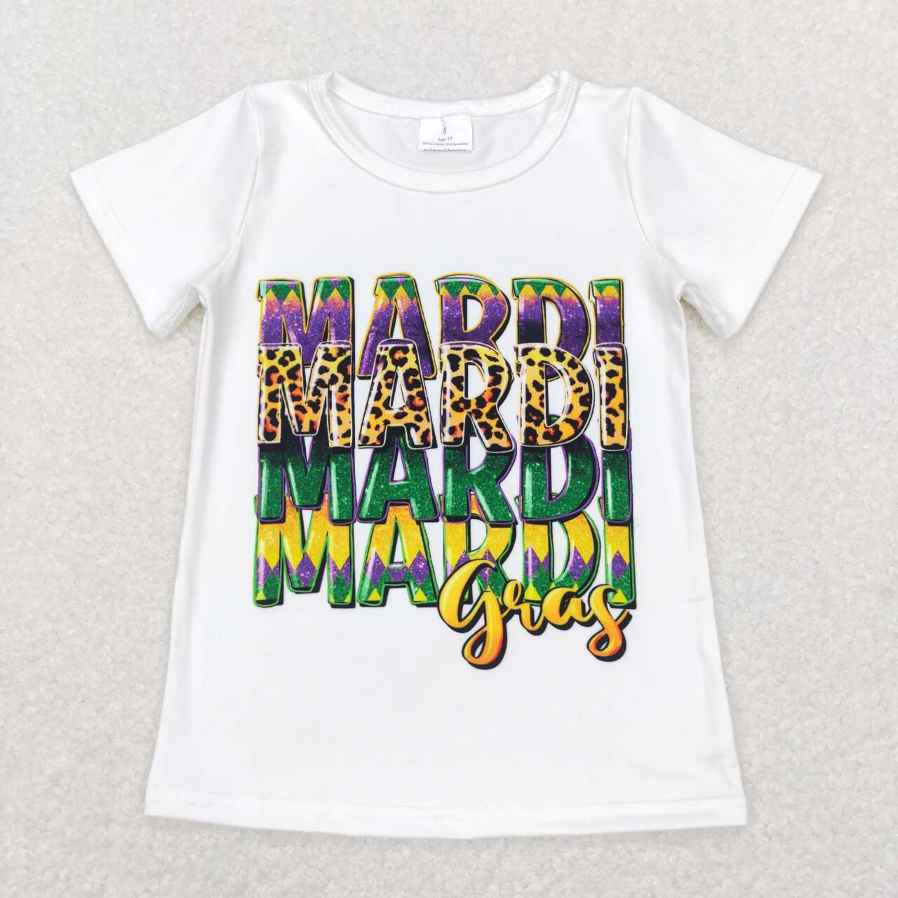 baby girls mardi gras short sleeve shirt