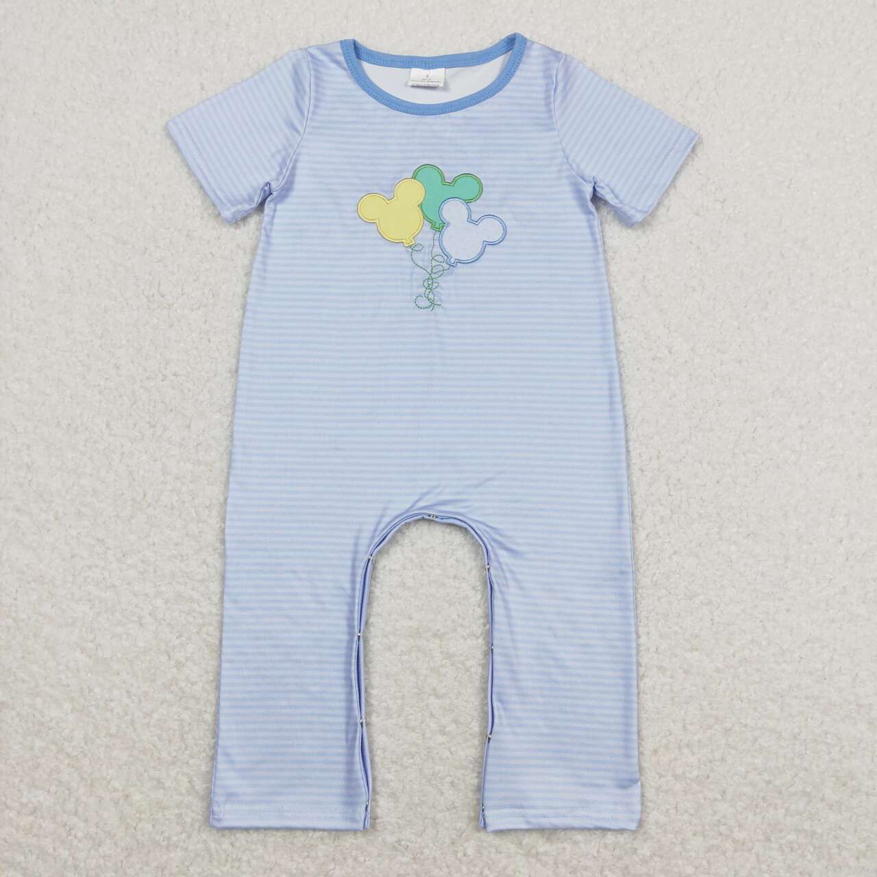 blue stripes cartoon baby boy romper