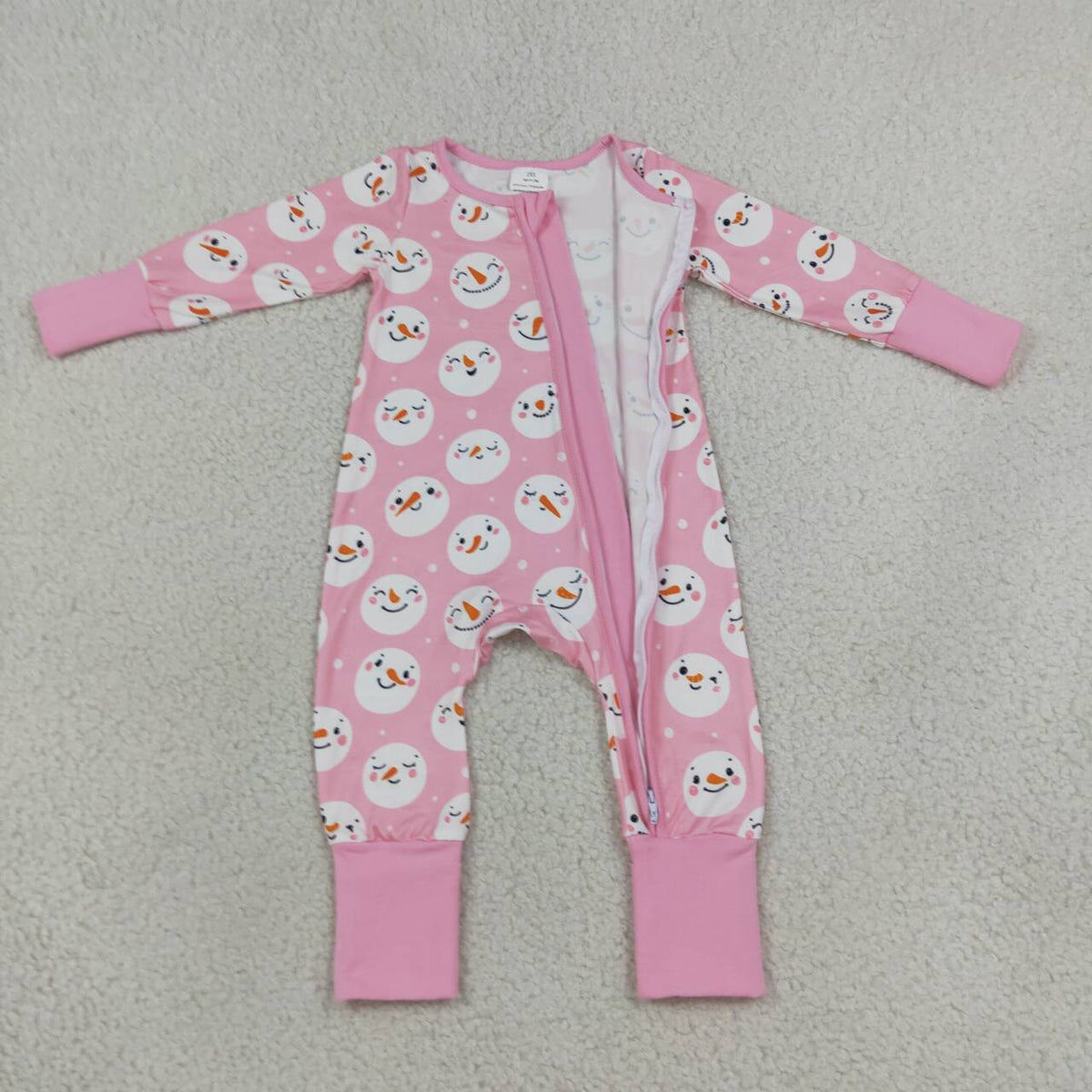 Toddle baby girl long sleeve christmas snowman romper