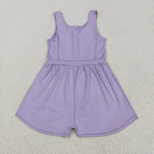 Baby girls lavender yoga active wear jumpsuit