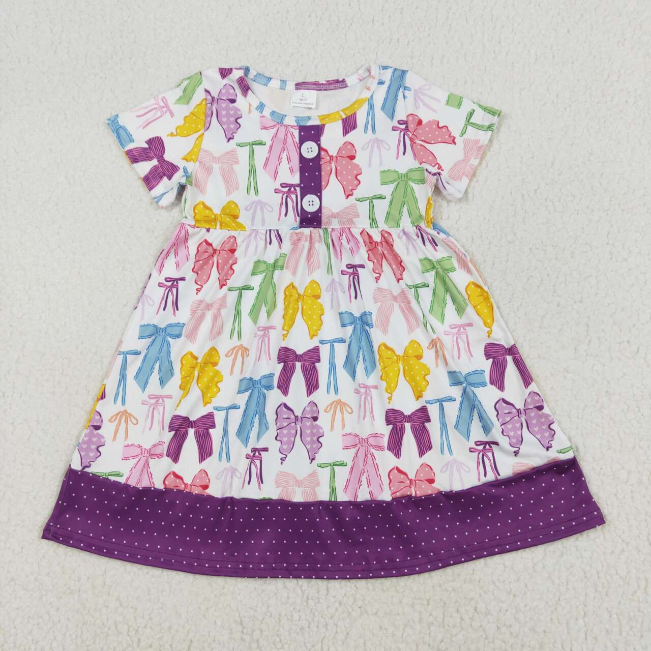 Baby girl pink yellow bow summer dress